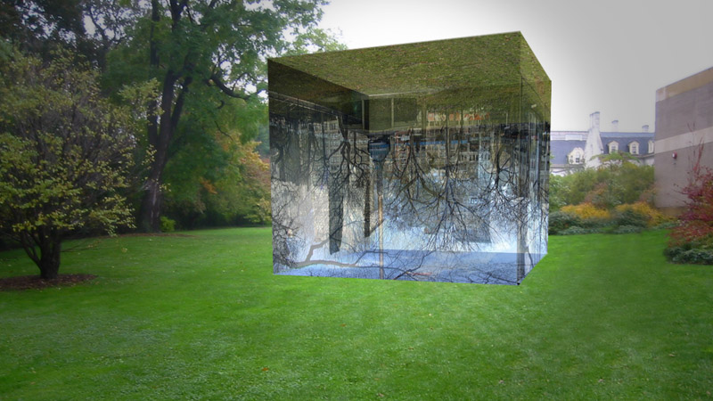 A digital rendering of Inside, an installation by Adam Frank.